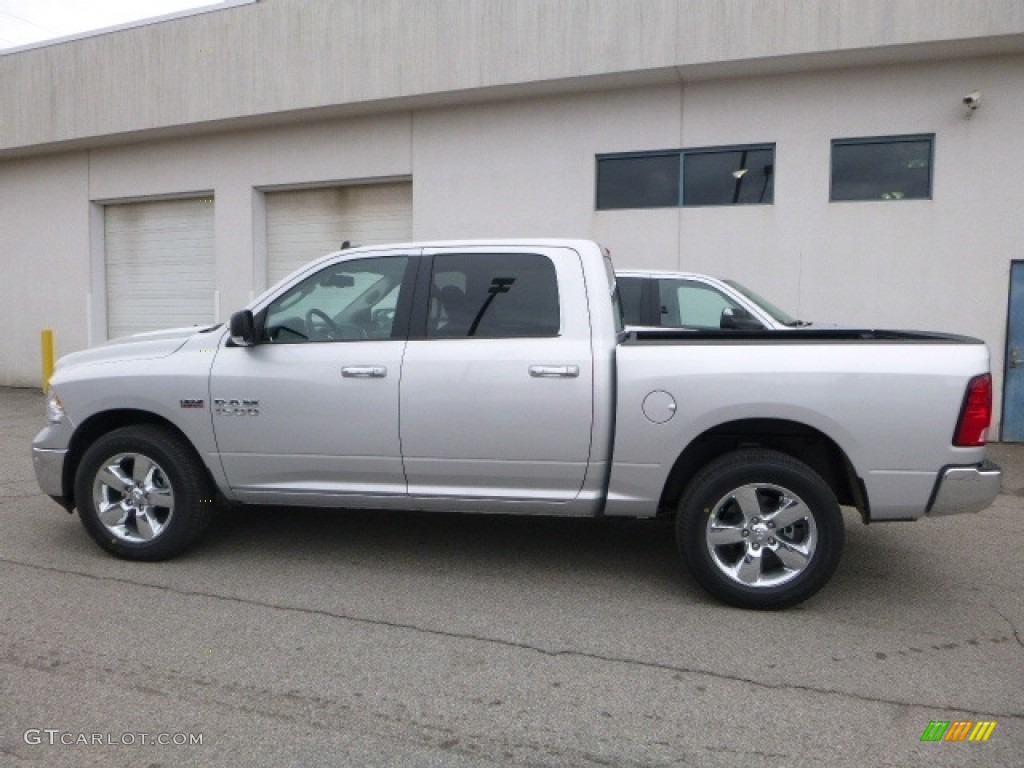 2017 1500 Big Horn Crew Cab 4x4 - Bright Silver Metallic / Black/Diesel Gray photo #3