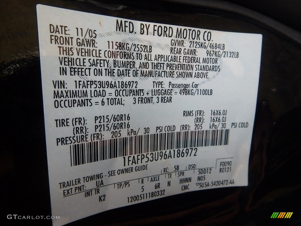 2006 Taurus SE - Black / Medium/Dark Flint Grey photo #14
