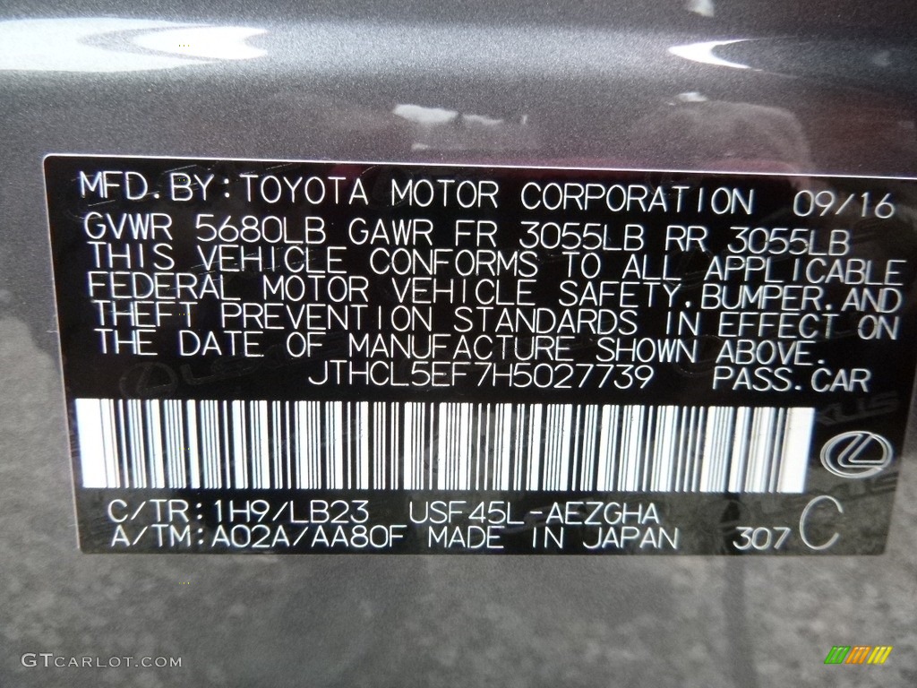 2017 LS Color Code 1H9 for Nebula Gray Pearl Photo #118146966