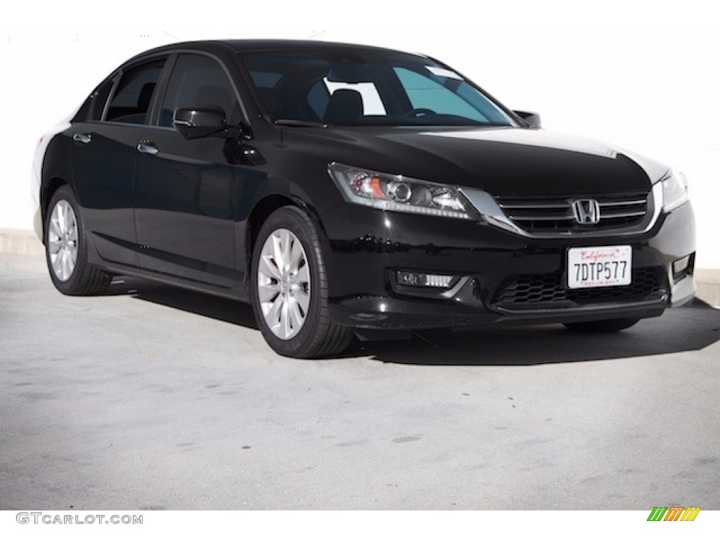 2014 Accord EX-L Sedan - Crystal Black Pearl / Black photo #1