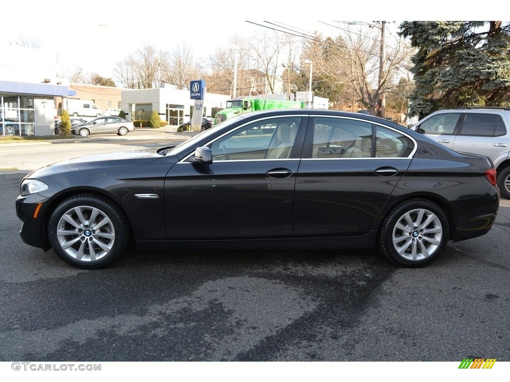 2013 5 Series 528i xDrive Sedan - Dark Graphite Metallic II / Venetian Beige photo #5