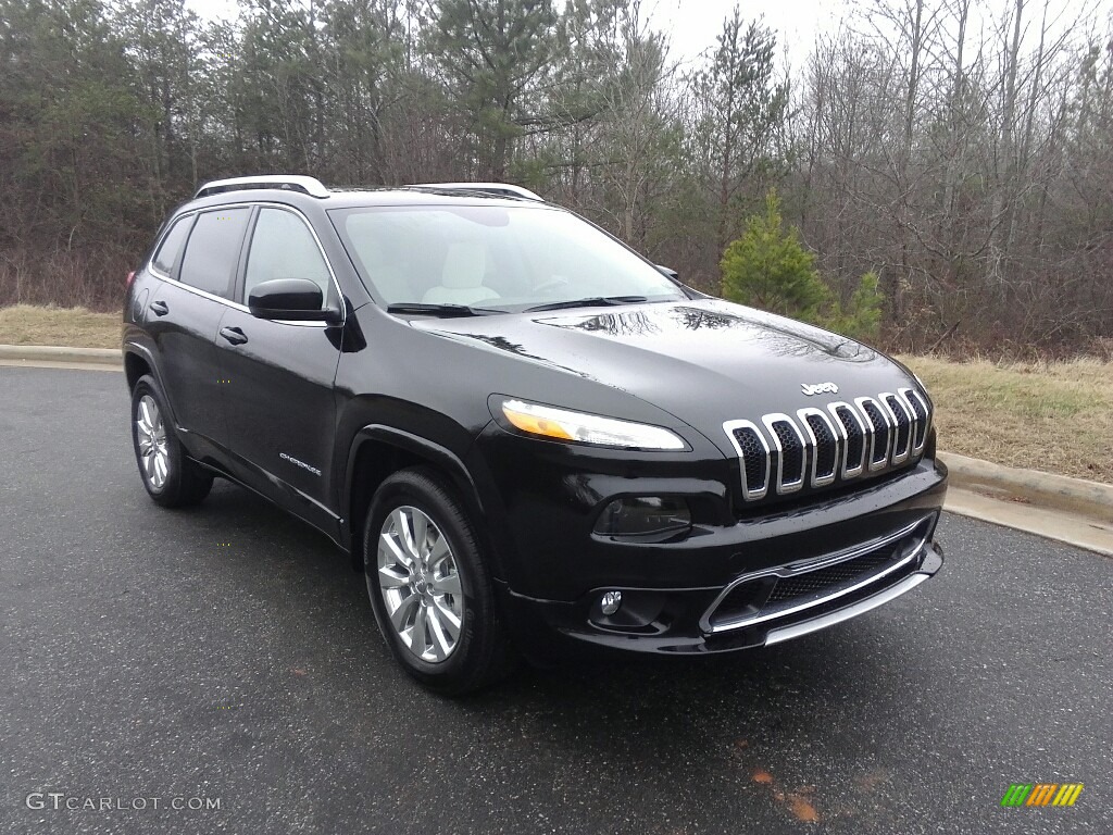 Diamond Black Crystal Pearl 2017 Jeep Cherokee Overland 4x4 Exterior Photo #118156242