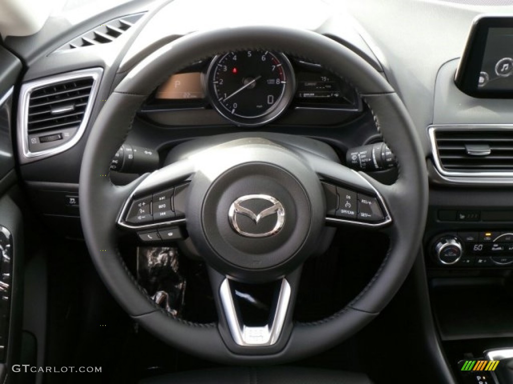 2017 Mazda MAZDA3 Grand Touring 5 Door Black Steering Wheel Photo #118157955