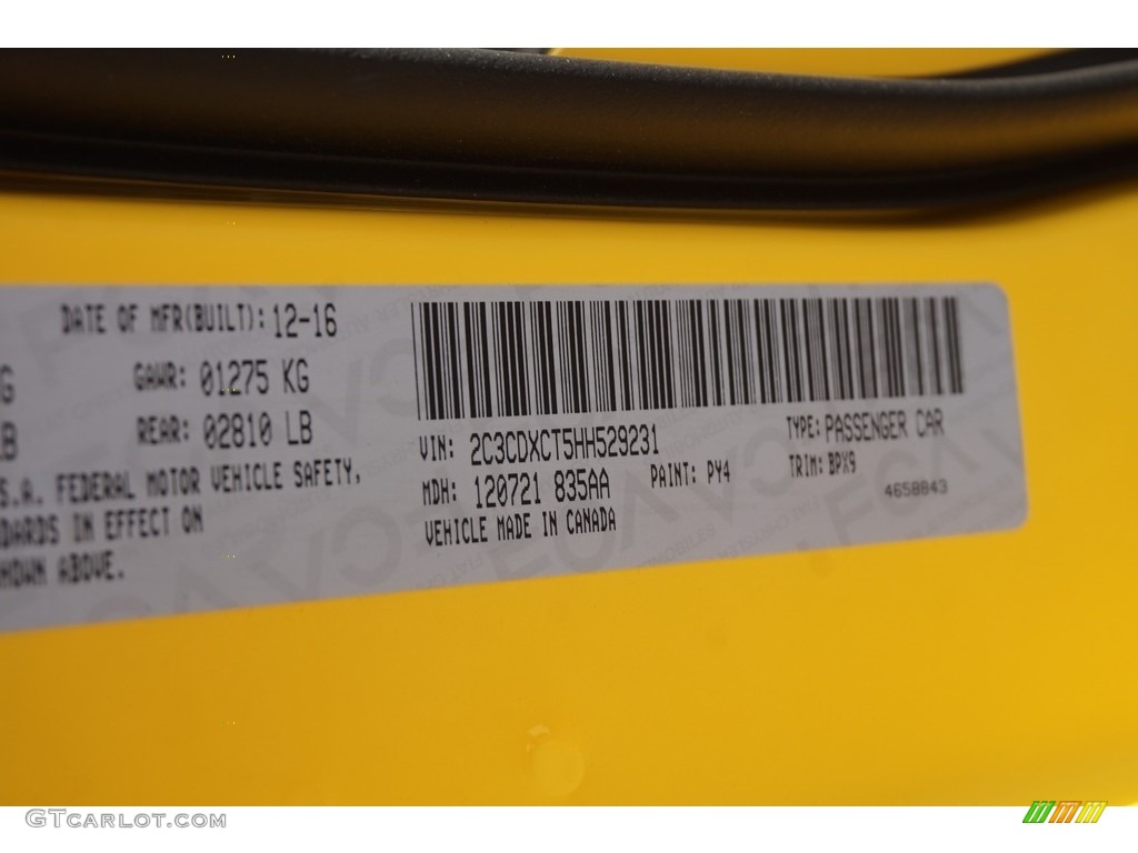 2017 Dodge Charger R/T Color Code Photos