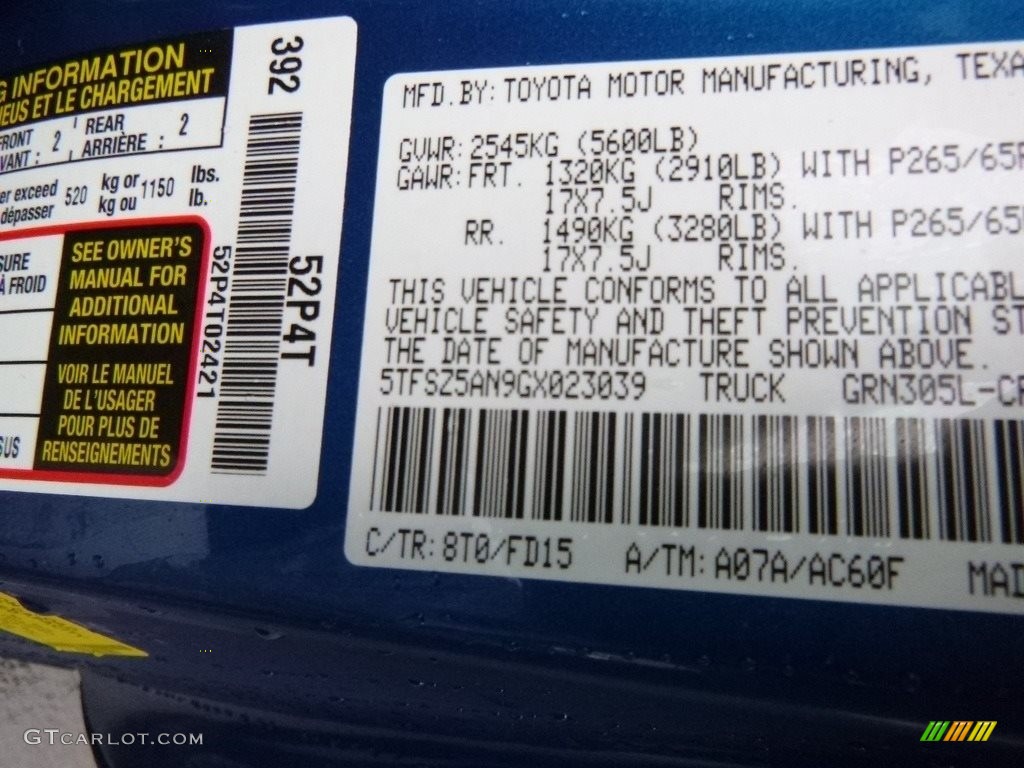 2016 Toyota Tacoma TRD Sport Access Cab 4x4 Color Code Photos