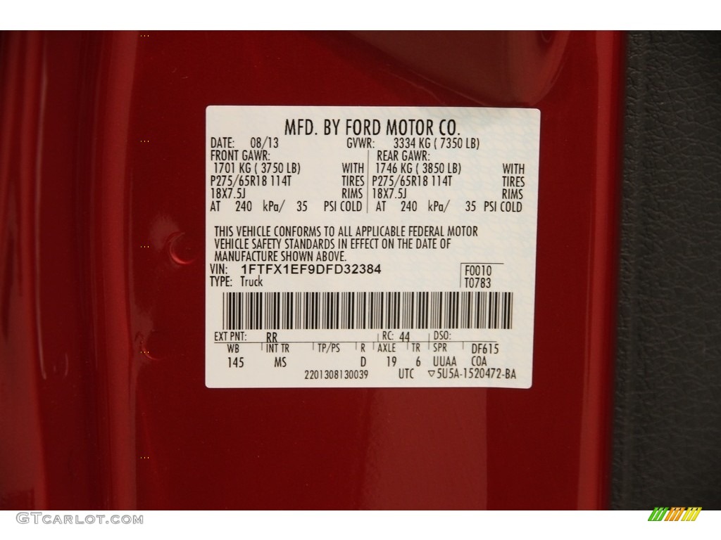 2013 F150 XLT SuperCab 4x4 - Ruby Red Metallic / Steel Gray photo #19
