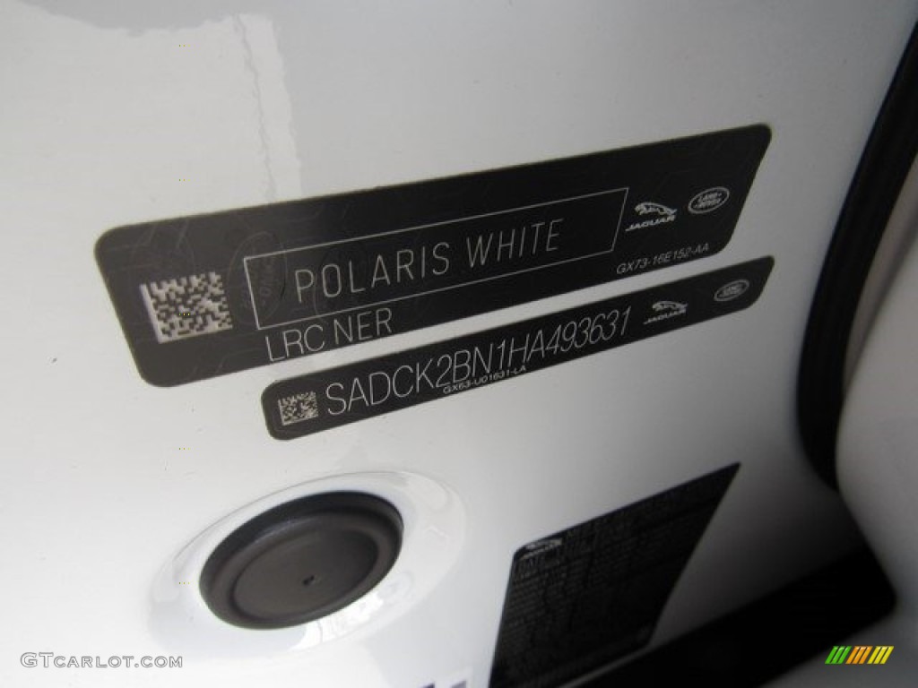 2017 F-PACE Color Code NER for Polaris White Photo #118164192