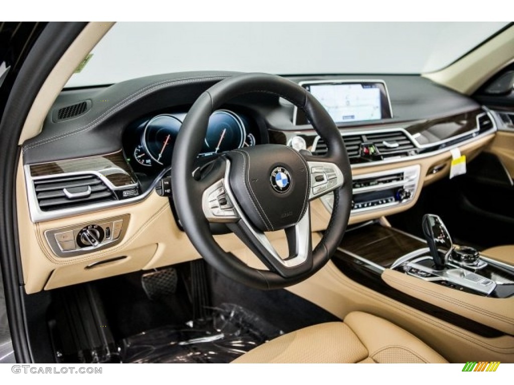 2017 7 Series 740i Sedan - Black Sapphire Metallic / Zagora Beige photo #6