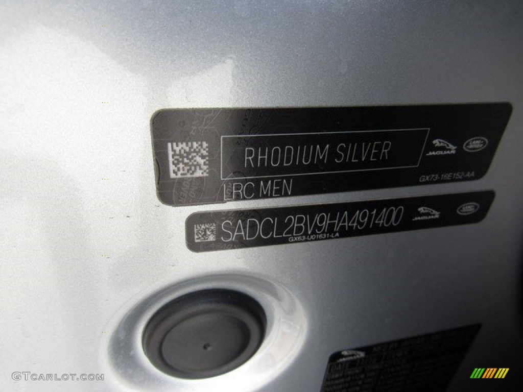 2017 F-PACE Color Code MEN for Rodium Silver Photo #118165572