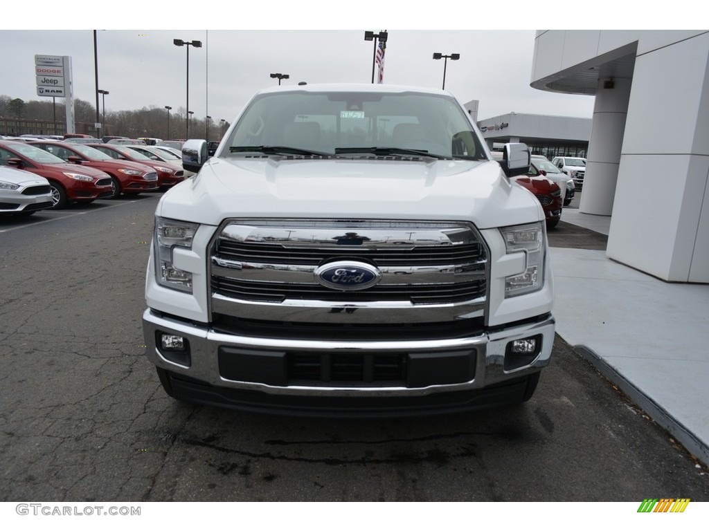 2017 F150 Lariat SuperCrew - Oxford White / Light Camel photo #4