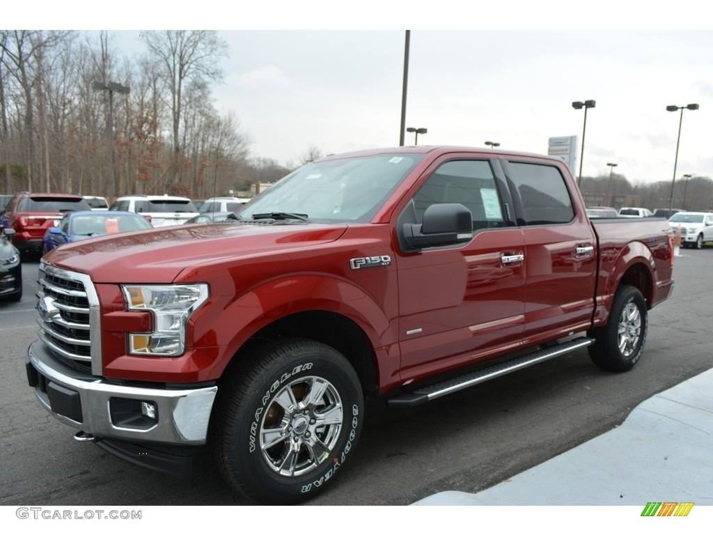 2017 F150 XLT SuperCrew 4x4 - Ruby Red / Earth Gray photo #3