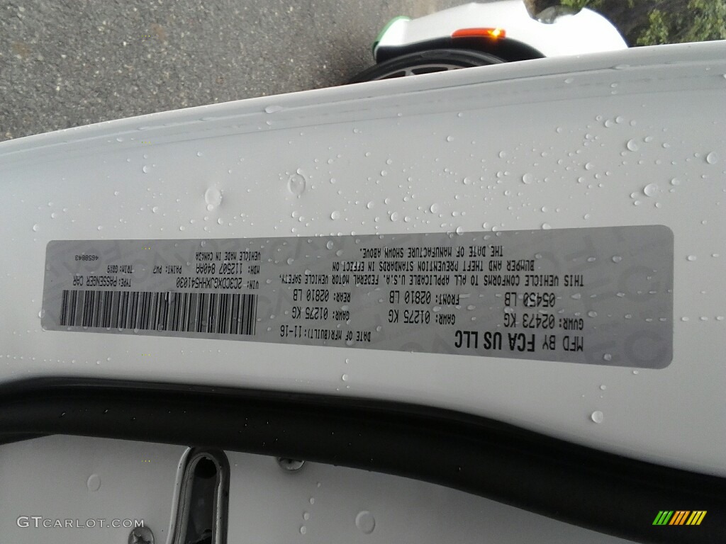 2017 Charger Color Code PW7 for White Knuckle Photo #118174251