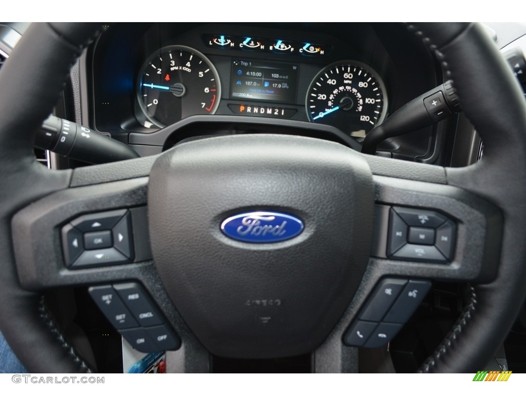 2017 Ford F150 XLT SuperCrew Earth Gray Steering Wheel Photo #118174677