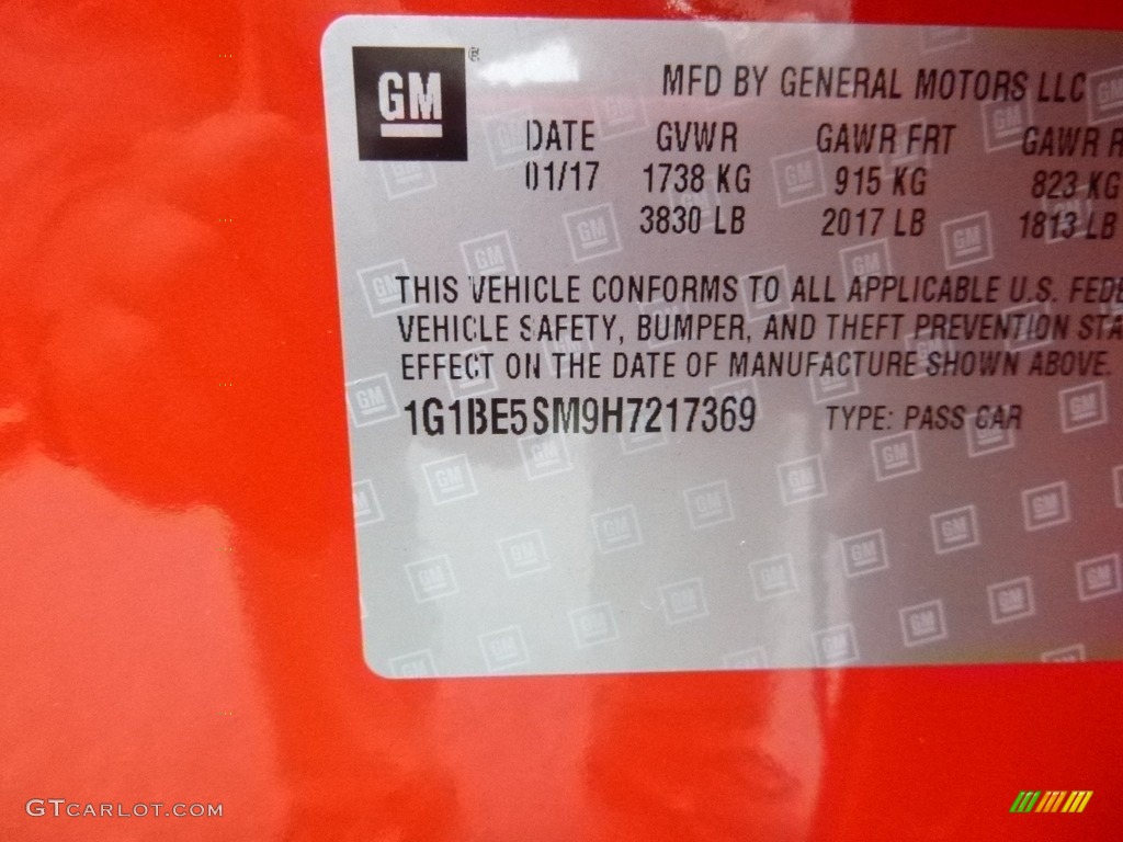 2017 Cruze LT - Red Hot / Jet Black photo #15