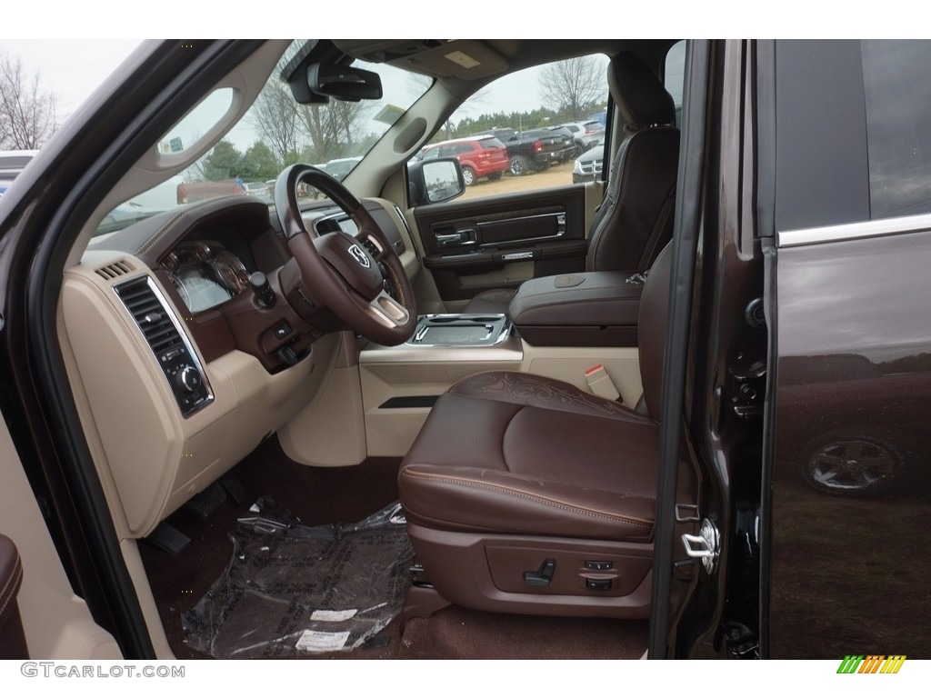 2017 1500 Laramie Longhorn Crew Cab 4x4 - Luxury Brown Pearl / Canyon Brown/Light Frost Beige photo #7