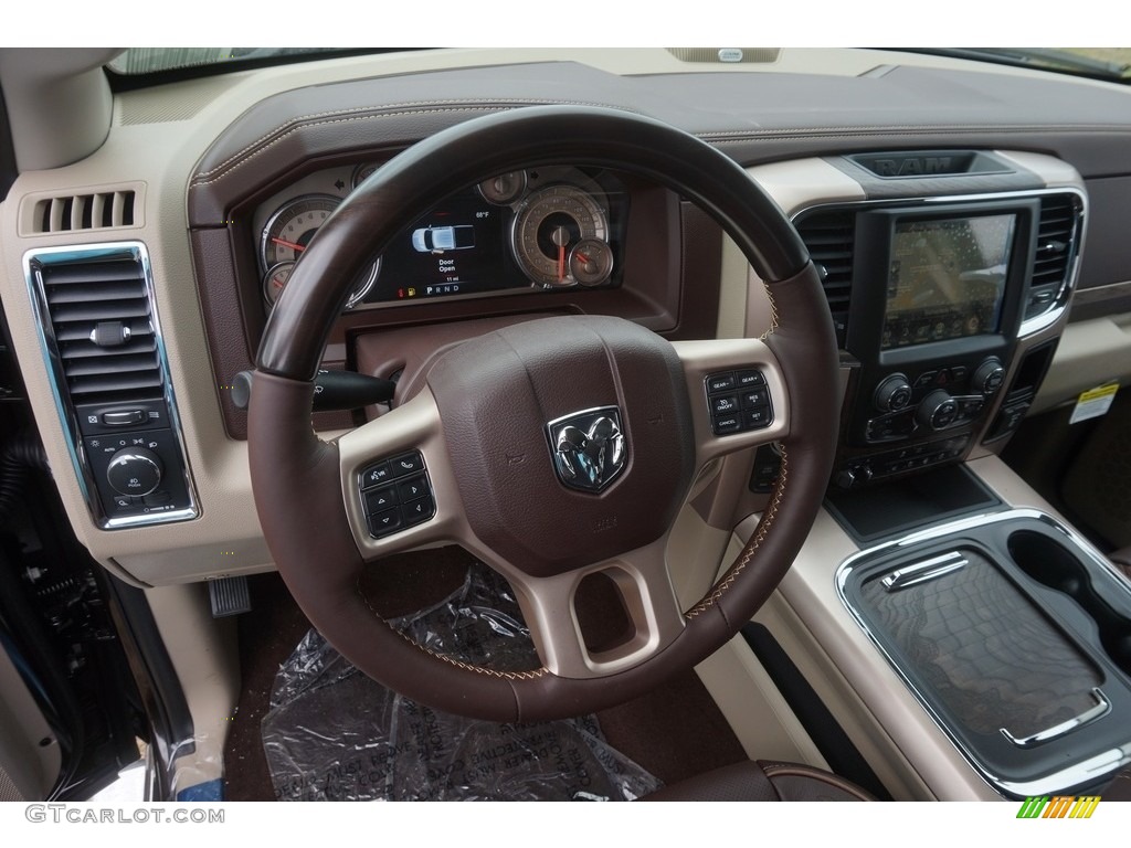 2017 1500 Laramie Longhorn Crew Cab 4x4 - Luxury Brown Pearl / Canyon Brown/Light Frost Beige photo #8