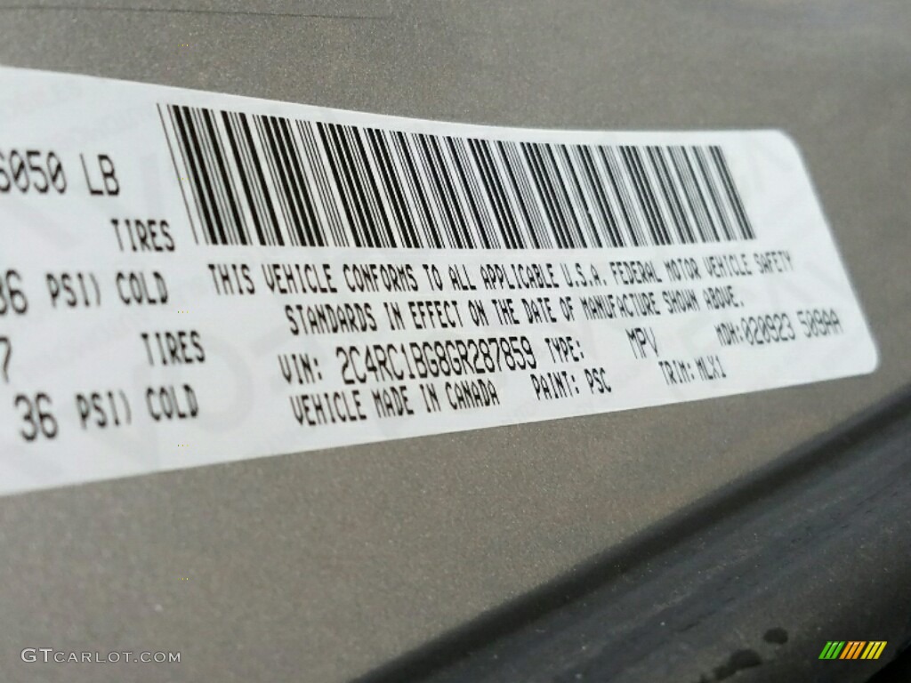 2016 Town & Country Touring - Billet Silver Metallic / Black/Light Graystone photo #18