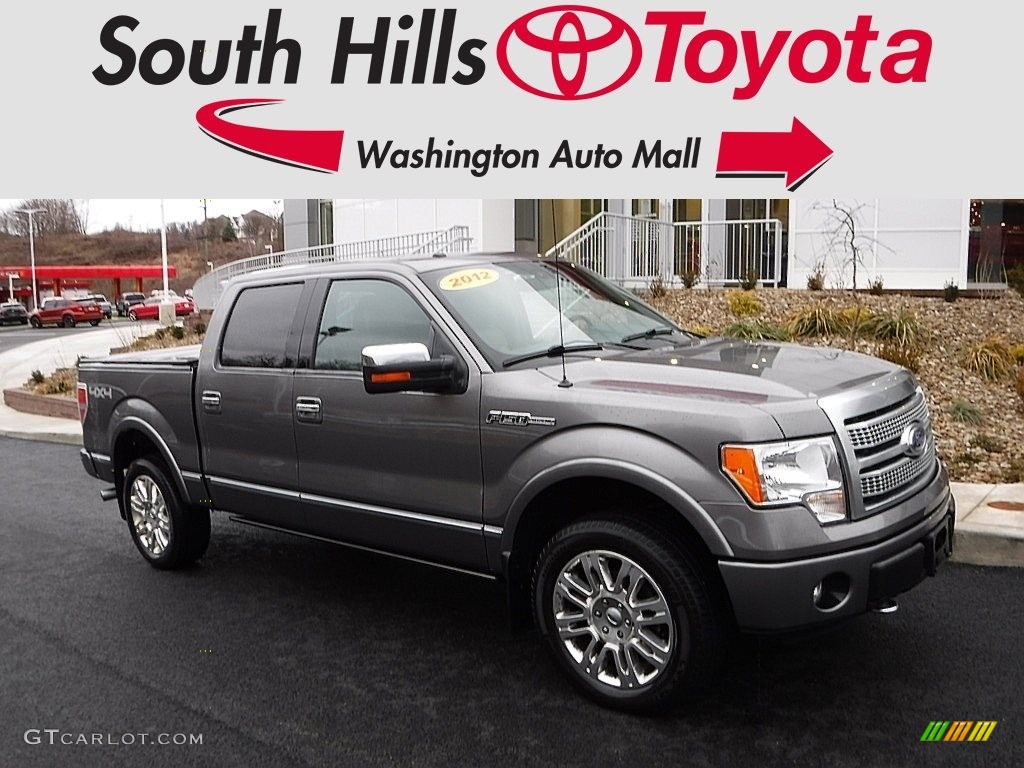 2012 F150 Platinum SuperCrew 4x4 - Sterling Gray Metallic / Platinum Sienna Brown/Black Leather photo #1