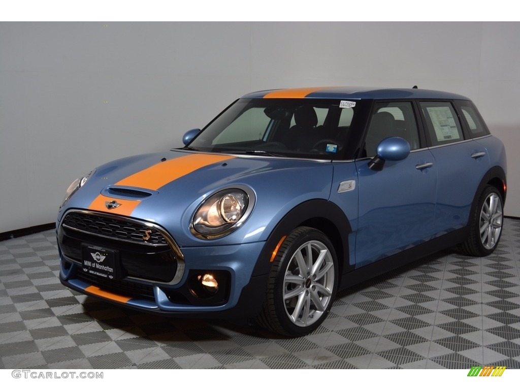 2017 Clubman Cooper S ALL4 - Digital Blue Metallic / Double Stripe Carbon Black photo #1