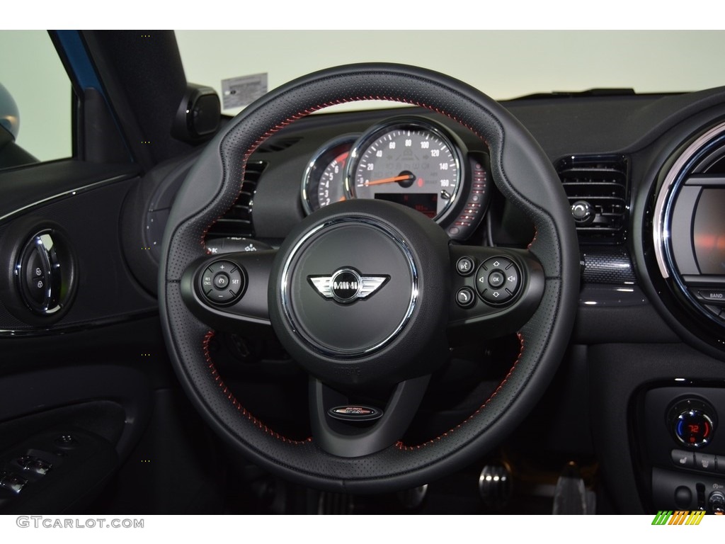 2017 Mini Clubman Cooper S ALL4 Double Stripe Carbon Black Steering Wheel Photo #118189877