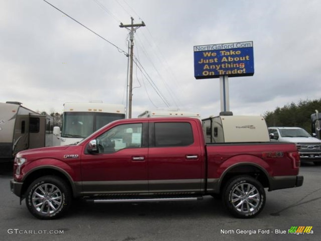 2017 F150 Lariat SuperCrew 4X4 - Ruby Red / Light Camel photo #2