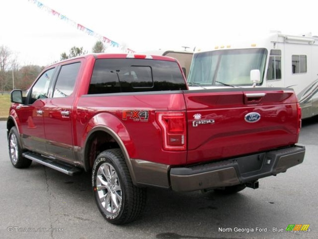 2017 F150 Lariat SuperCrew 4X4 - Ruby Red / Light Camel photo #3
