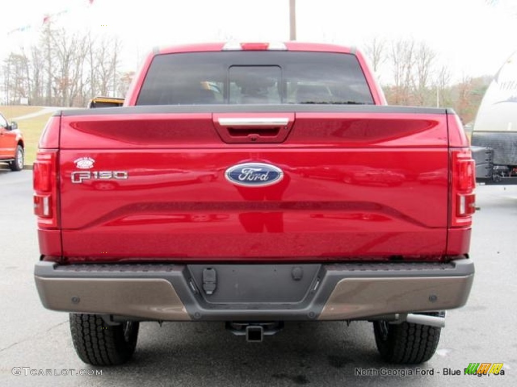 2017 F150 Lariat SuperCrew 4X4 - Ruby Red / Light Camel photo #4