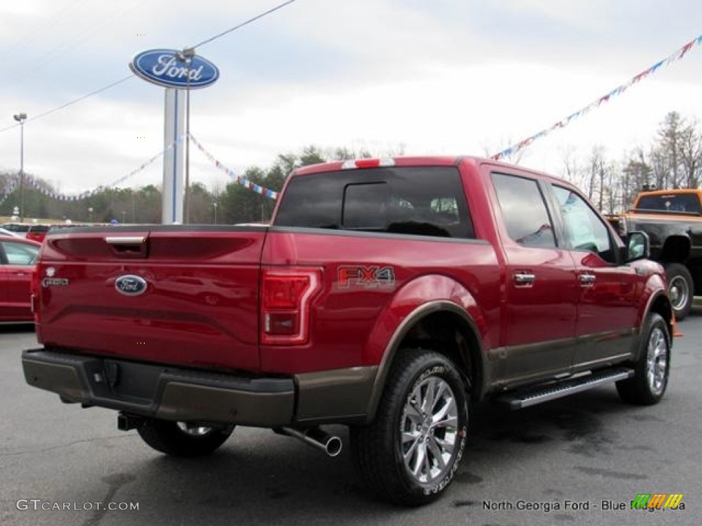 2017 F150 Lariat SuperCrew 4X4 - Ruby Red / Light Camel photo #5