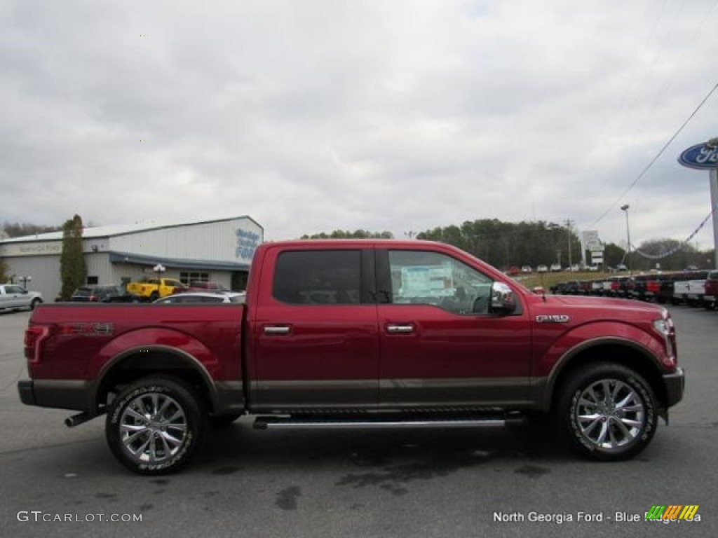 2017 F150 Lariat SuperCrew 4X4 - Ruby Red / Light Camel photo #6