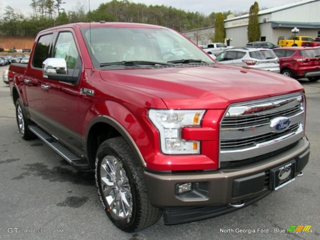 2017 F150 Lariat SuperCrew 4X4 - Ruby Red / Light Camel photo #7