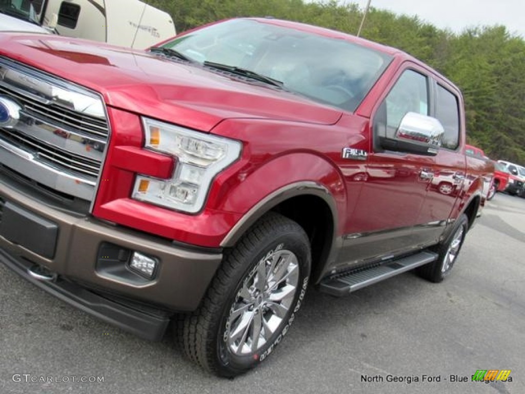 2017 F150 Lariat SuperCrew 4X4 - Ruby Red / Light Camel photo #36