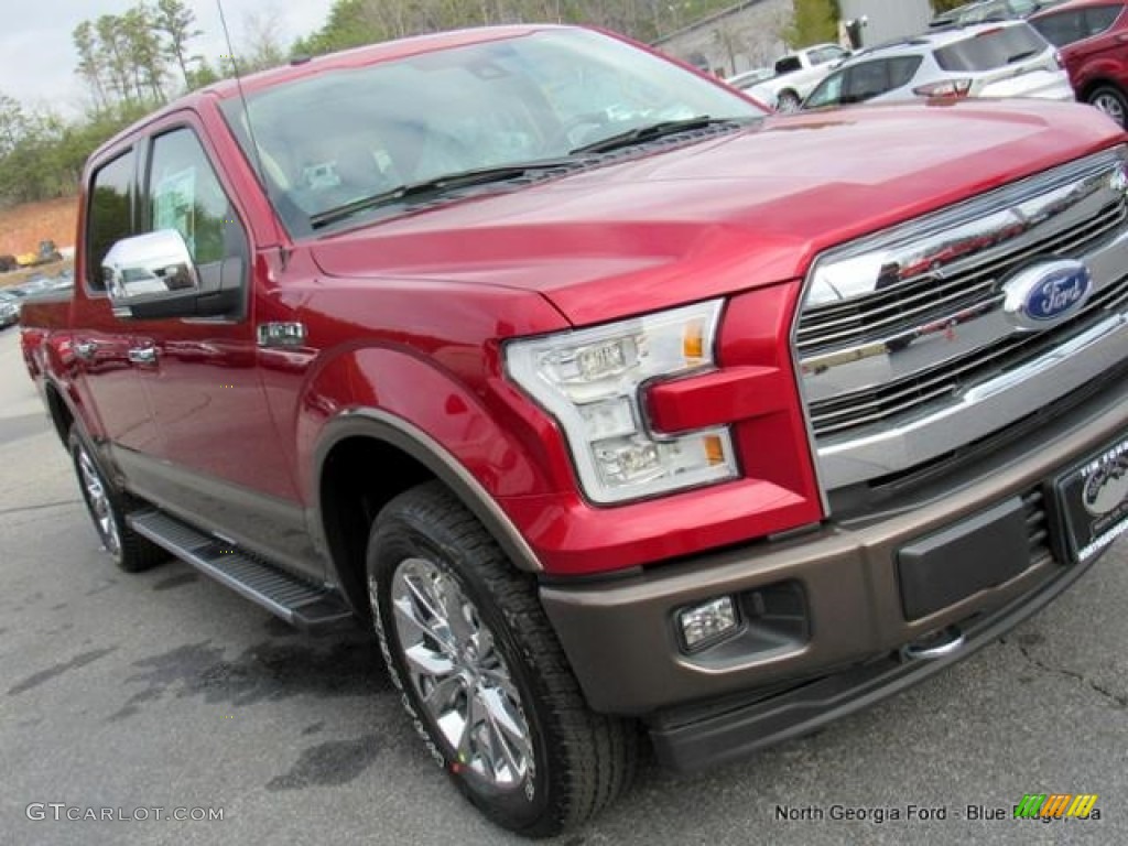 2017 F150 Lariat SuperCrew 4X4 - Ruby Red / Light Camel photo #37