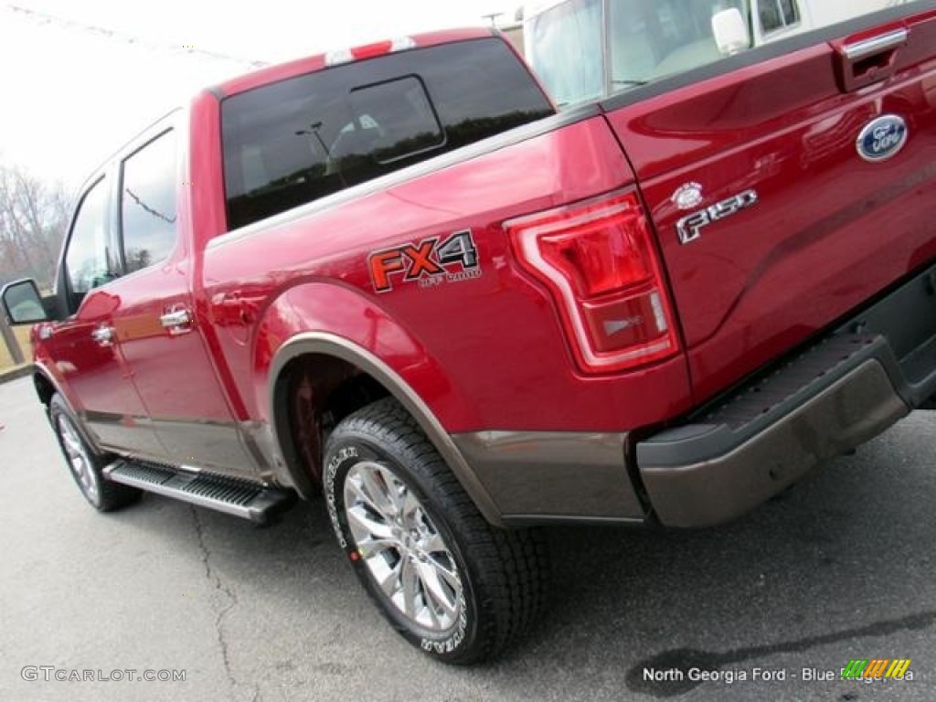 2017 F150 Lariat SuperCrew 4X4 - Ruby Red / Light Camel photo #39
