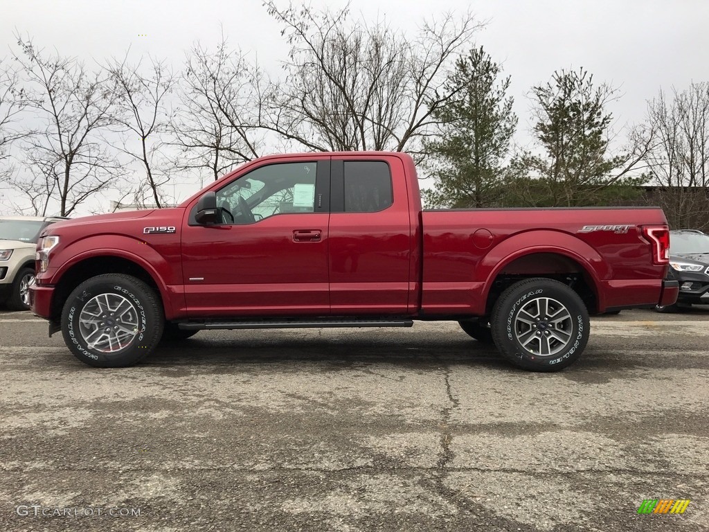 2017 F150 XLT SuperCab 4x4 - Ruby Red / Earth Gray photo #1
