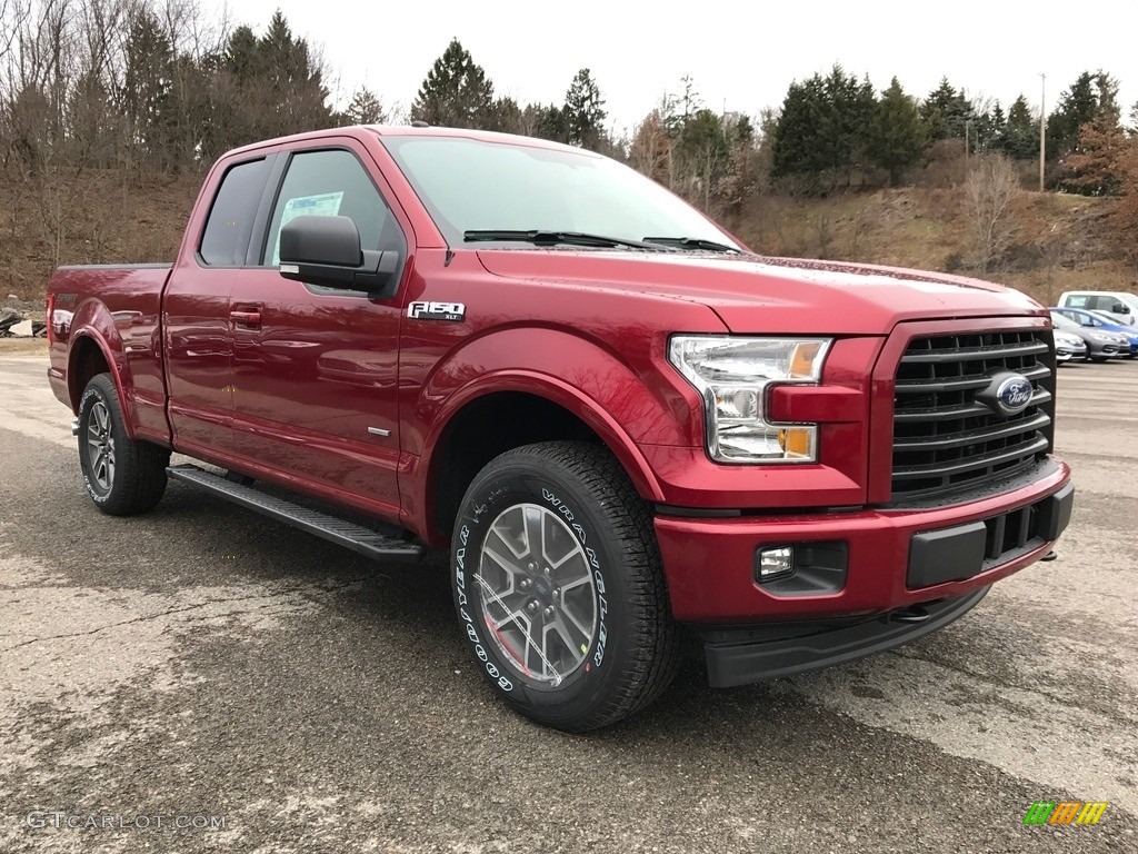 2017 F150 XLT SuperCab 4x4 - Ruby Red / Earth Gray photo #3
