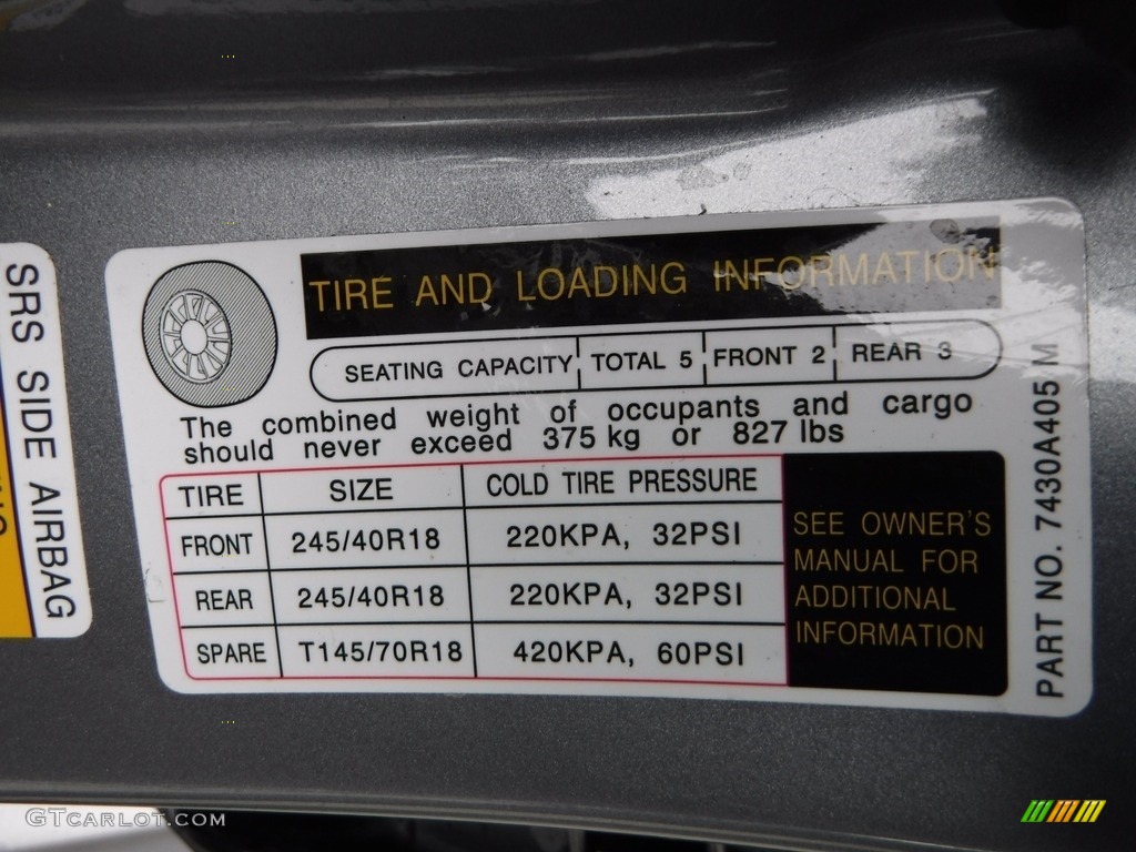 2015 Mitsubishi Lancer Evolution MR Info Tag Photo #118197212
