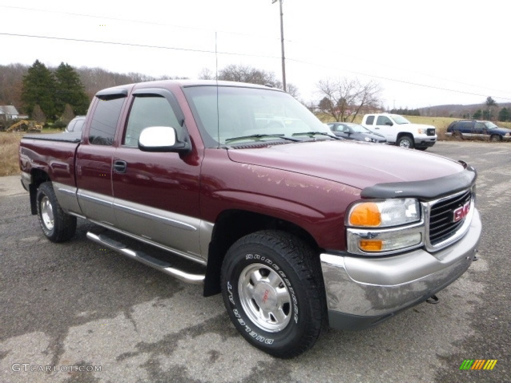 2002 Sierra 1500 SLE Extended Cab 4x4 - Pewter Metallic / Neutral photo #14