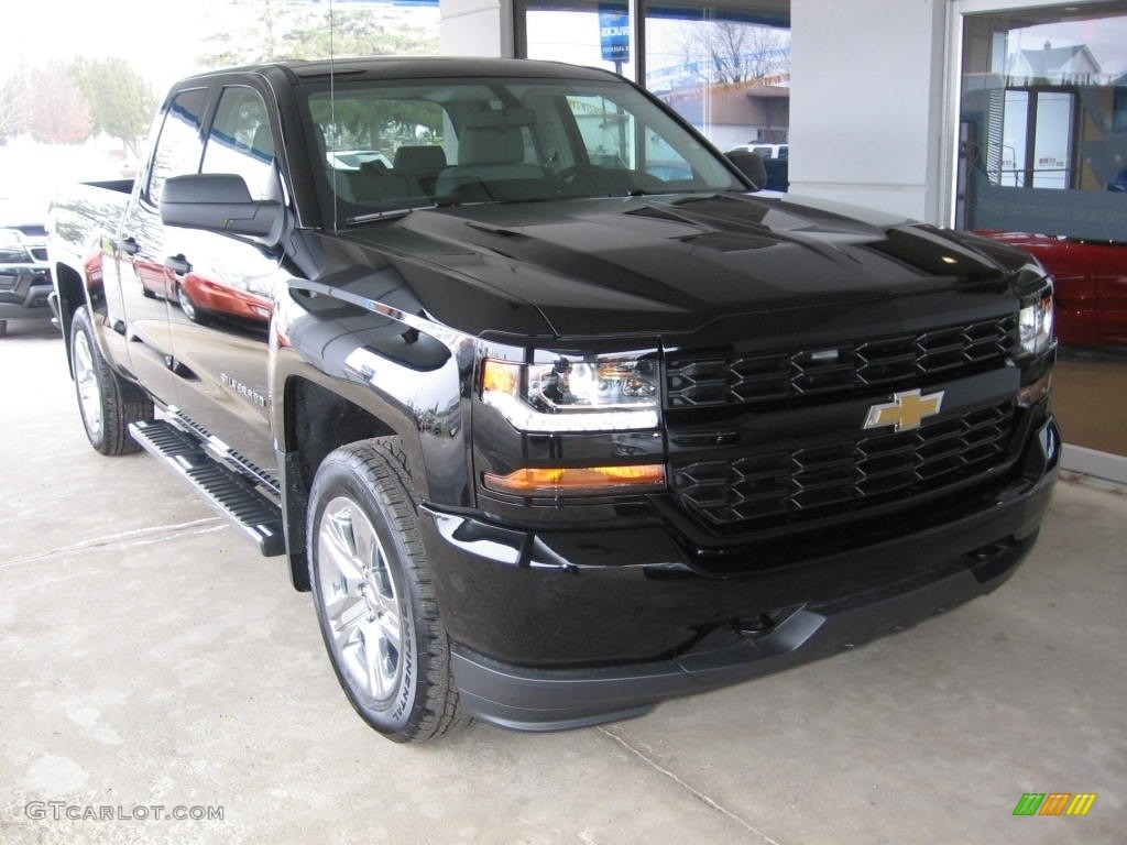 2017 Black Chevrolet Silverado 1500 Custom Double Cab 4x4
