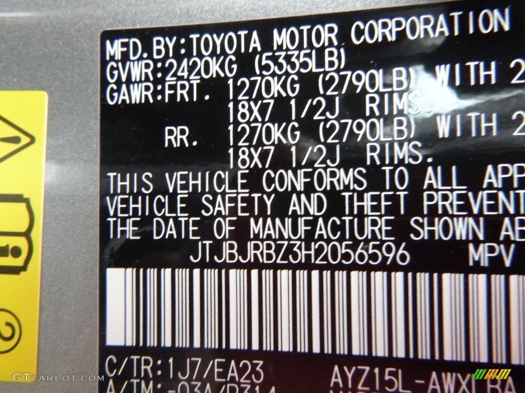 2017 NX Color Code 1J7 for Atomic Silver Photo #118208546