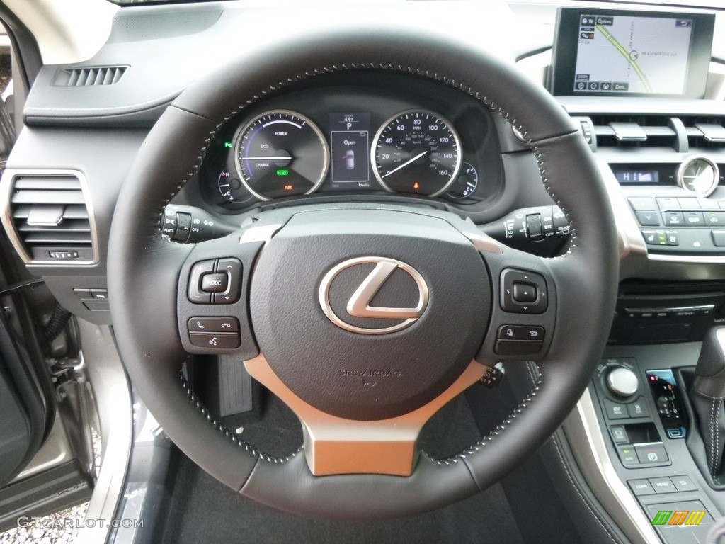 2017 Lexus NX 300h AWD Black Steering Wheel Photo #118208573