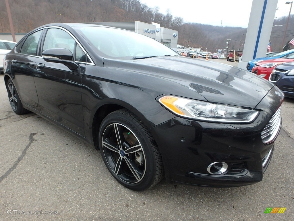 2015 Fusion Titanium AWD - Tuxedo Black Metallic / Brick Red photo #7