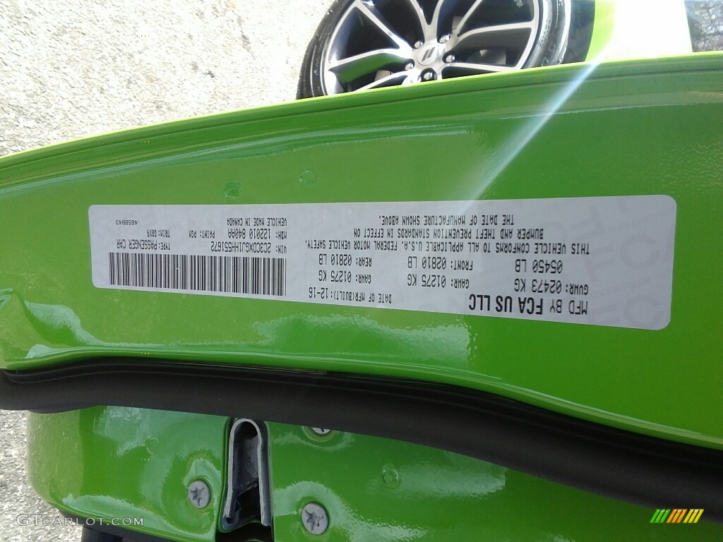 2017 Charger Color Code PGM for Green Go Photo #118212668