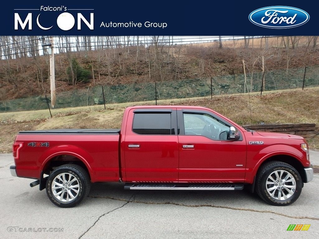 2015 F150 Lariat SuperCrew 4x4 - Ruby Red Metallic / Medium Earth Gray photo #1