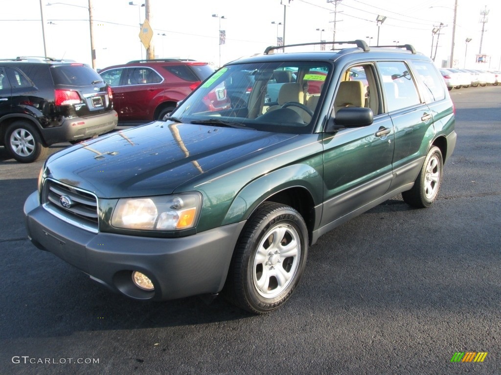 2004 Forester 2.5 X - Woodland Green Pearl / Beige photo #2