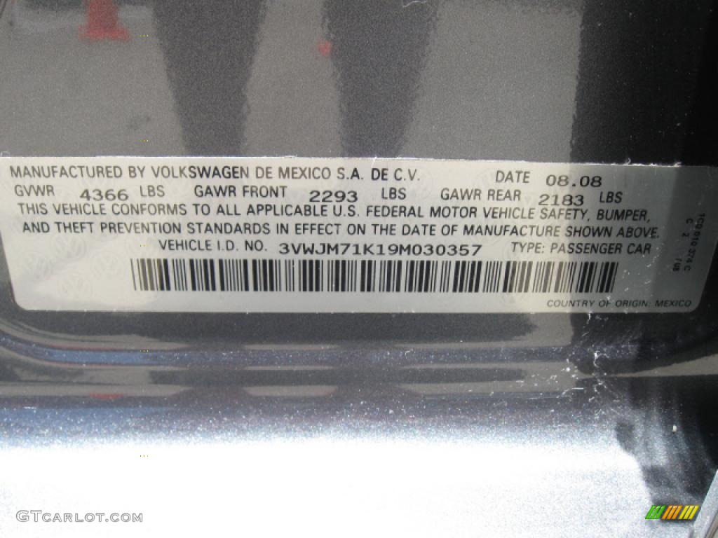 2009 Jetta S Sedan - Platinum Gray Metallic / Art Grey photo #15
