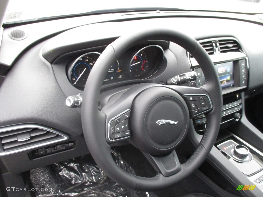 2017 Jaguar F-PACE 20d AWD Premium Jet Steering Wheel Photo #118227548