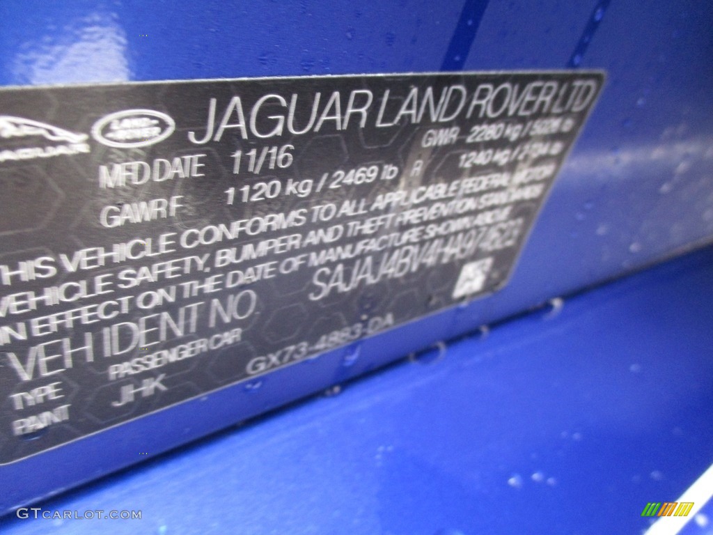2017 XE Color Code JHK for Caesium Blue Photo #118230369
