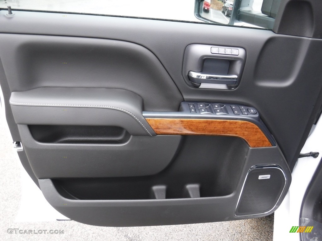2017 Chevrolet Silverado 3500HD High Country Crew Cab Dual Rear Wheel 4x4 High Country Jet Black/­Medium Ash Gray Accent Door Panel Photo #118235246