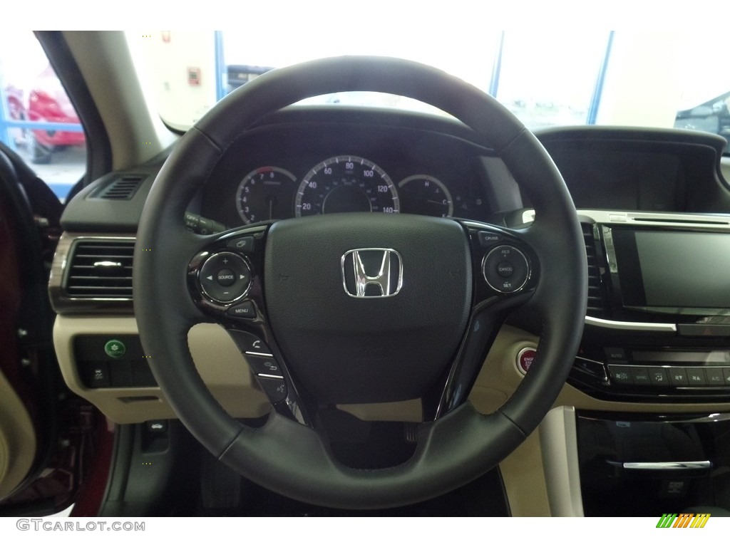 2017 Honda Accord EX-L Sedan Ivory Steering Wheel Photo #118242641