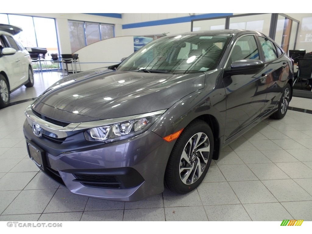 2017 Civic EX Sedan - Modern Steel Metallic / Black photo #1